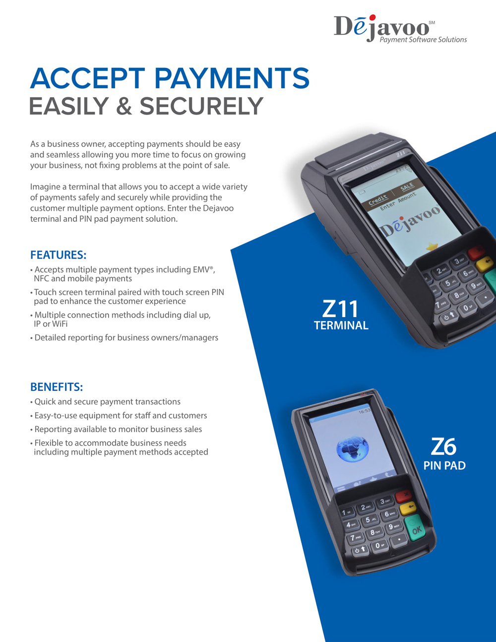 Point of Sale (POS) Equipment NEW Dejavoo Z11 Credit Card Terminal ...